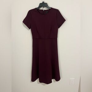 Ann Taylor Burgundy Ponte A-Line Dress